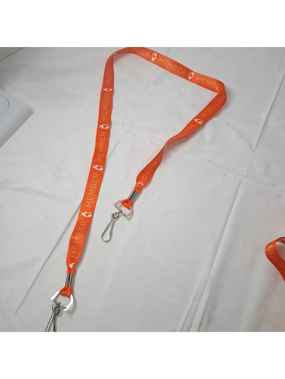 Georgia Aquarium Member set 3 orange Lanyard credential badge holder keychain